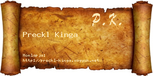Preckl Kinga névjegykártya